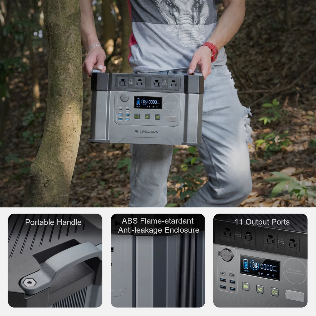 2000W 1500Wh Portable Power Station with 2 Pack 100W Foldable Solar Panel A152690
