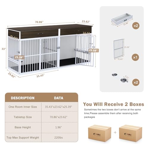 Brown Wooden Dog Crate Furniture H5247