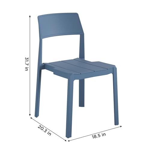 Charcoal Stacking Dining Chairs 4-Pack J866