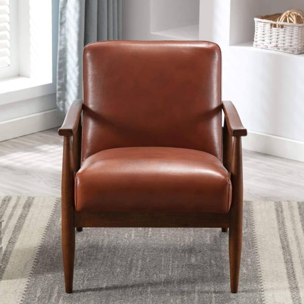 Black Leather Accent Chair W5075