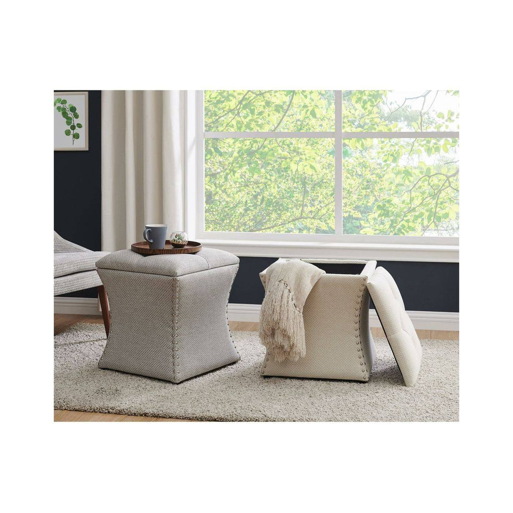 Gray Tufted Storage Ottoman K5559