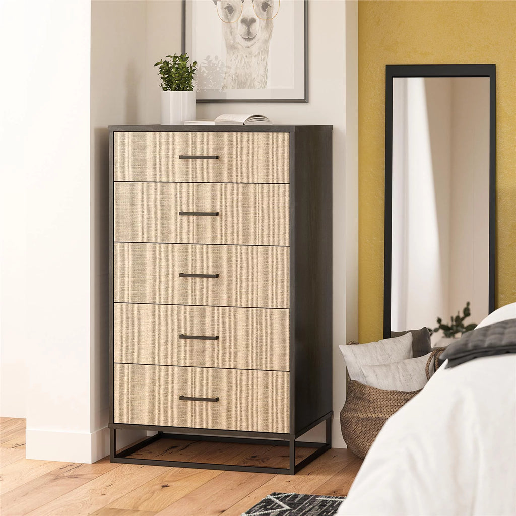 Ivory Oak 5 Drawer Dresser S6355