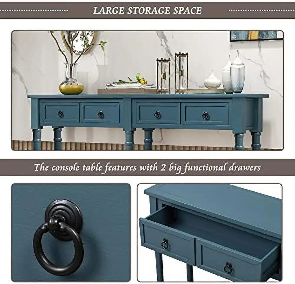 Console Table with 2 Drawers Wooden Narrow Sofa Table I210697
