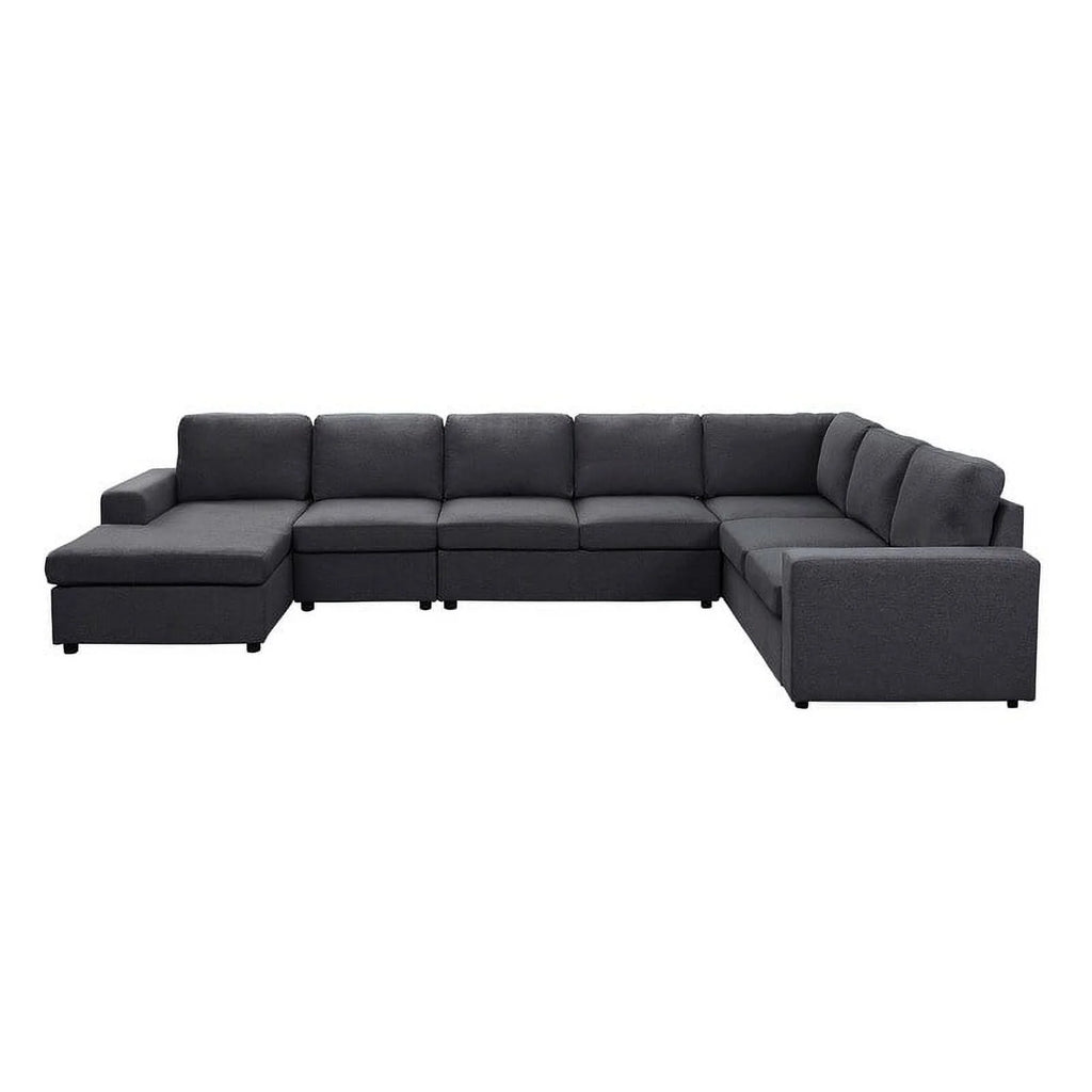 Light Gray Modular Sectional Sofa with Reversible Chaise D603