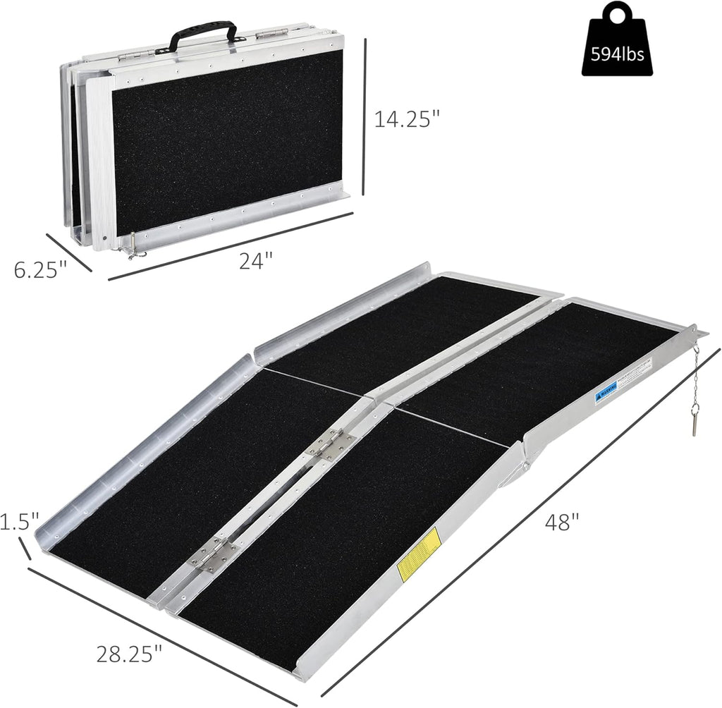 Aluminum Skidproof PVC Carpeted Folding Wheelchair Ramp Q72024
