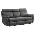 Microfiber Double Reclining Sofa with Cup Holders in Gray H934393