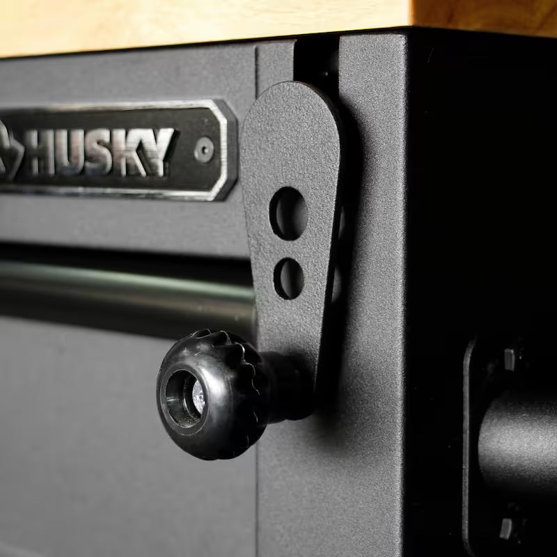Heavy Duty 9-Drawer Mobile Workbench Cabinet with Hardwood Top in Matte Black N400