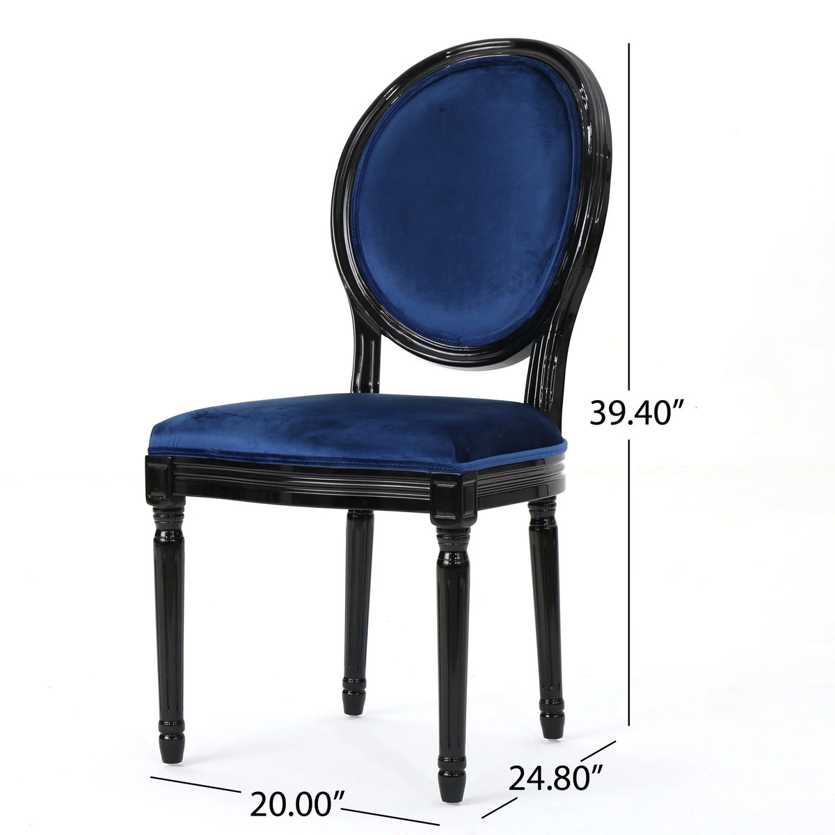 Velvet Dining Chairs Set of 4 Navy Blue N8846