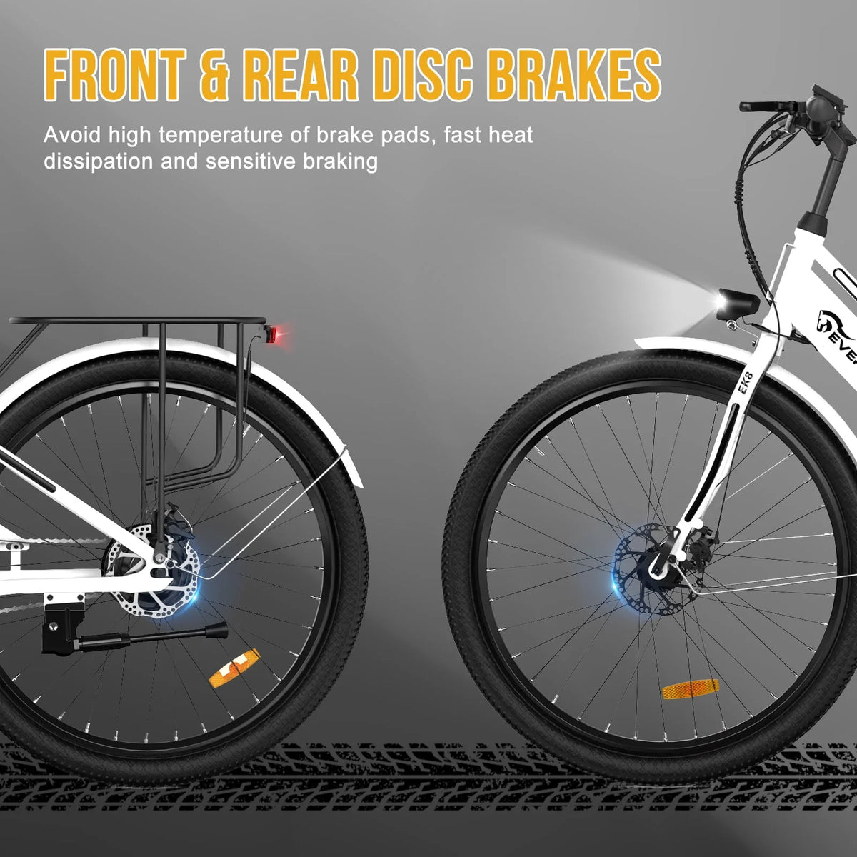 Electric Bike 26 500W Motor Mountain Bike 36V Removable Battery White N605