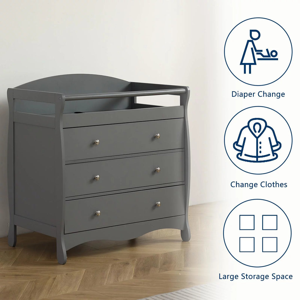 Gray 3 Drawer Changing Dresser Q88507
