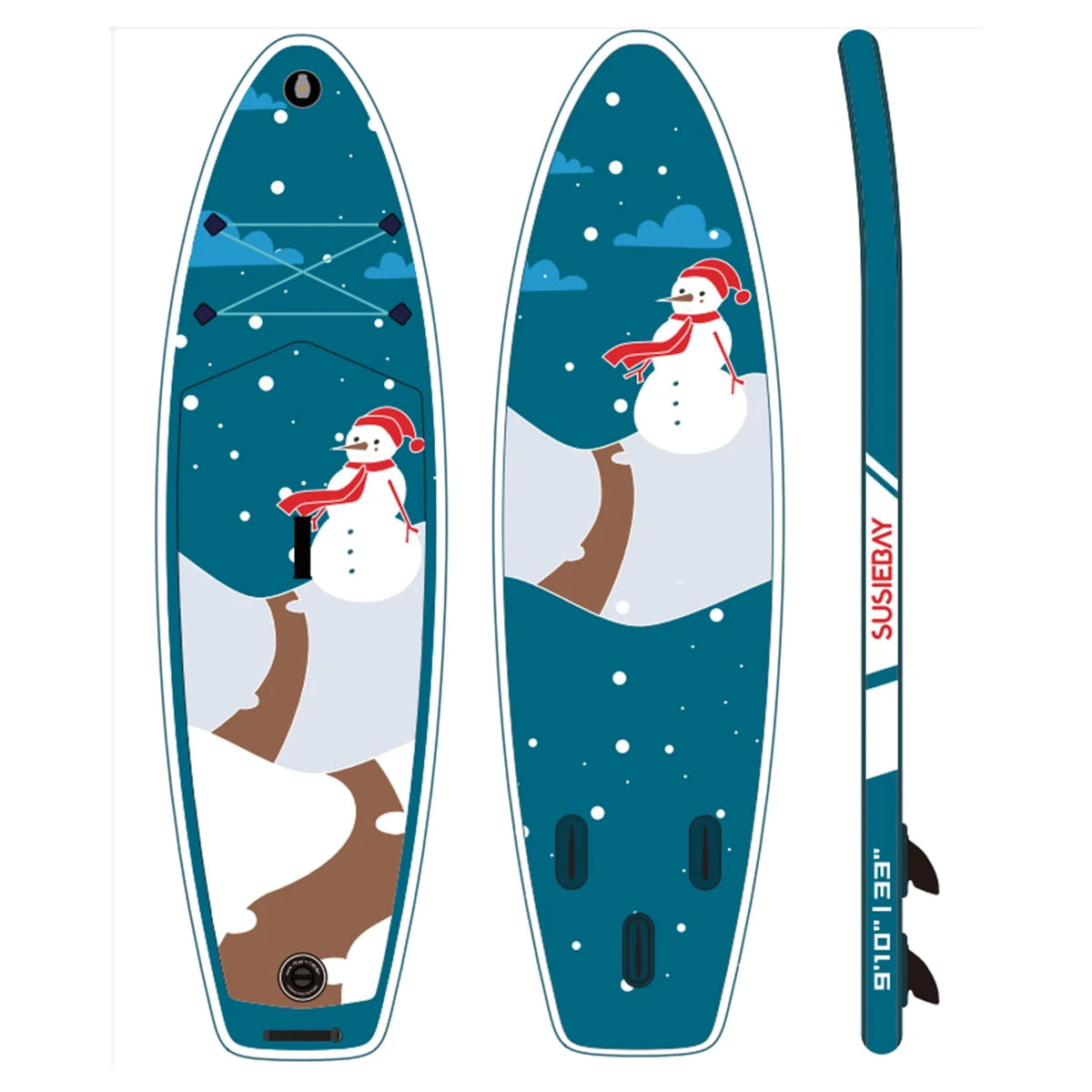 Inflatable Stand Up Paddle Board with 3 Fin, Pump, Safety Leash, Backpack and Paddle H400