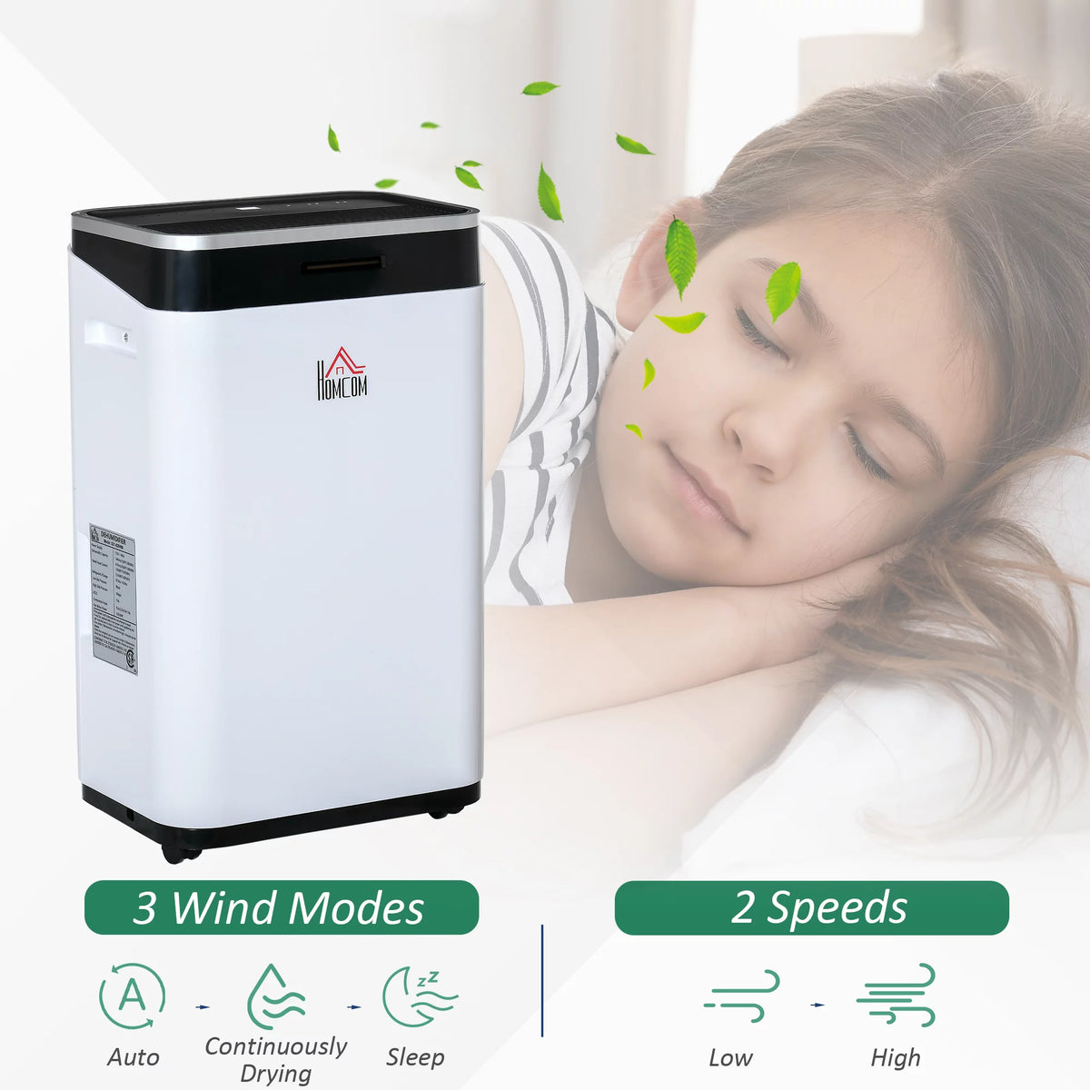 Portable Electric Dehumidifier with 14 Pint Tank, White U507216