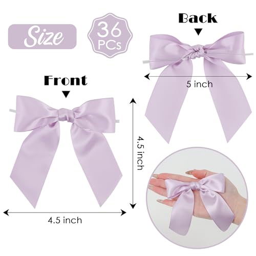 4.5" Pre-Tied Satin Bows with Twist Ties 36 PCs Y35130