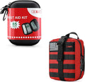85 Pieces Hard Shell Mini First Aid Kit and 251 Pieces Tactical Trauma First Aid Bag Bundle W2662