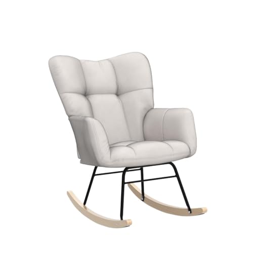 Dark Grey Teddy Upholstered Rocking Chair Q275670