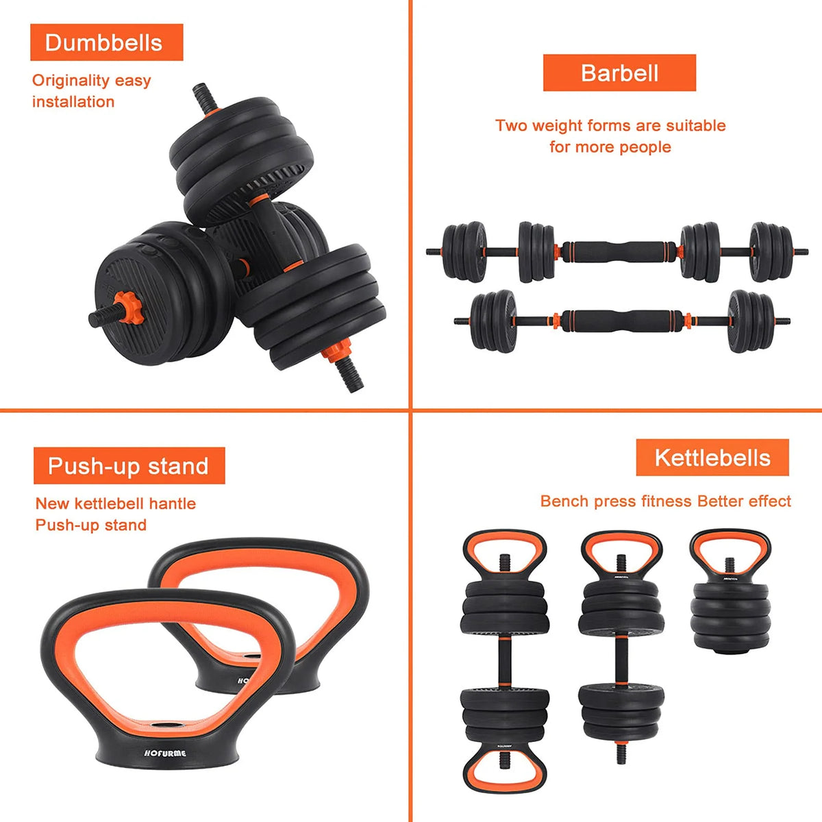 Adjustable Dumbbell Barbell Kettlebell Set N9669