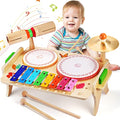 Kids Drum Set 7 in 1 Musical Toys Xylophone Tambourine G78420