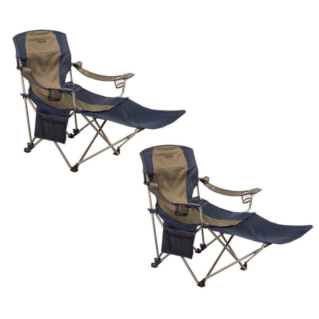 Folding Camping Chair with Footrest 2 Pack Z355