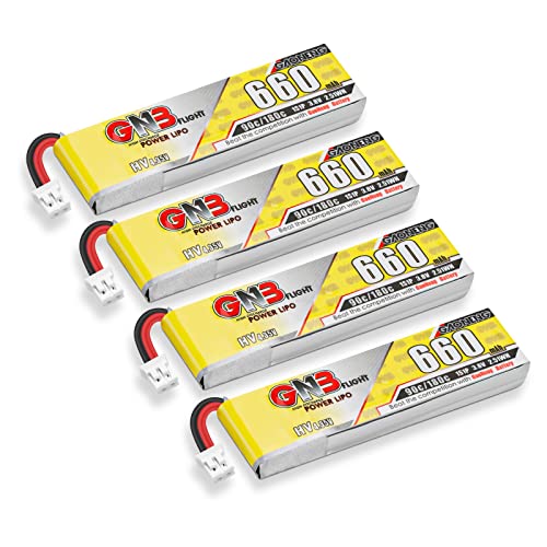 660mAh 1S LiPo Battery 4PCS 3.8V 90C JST-PH2.0 Micro FPV Racing Drone X413437