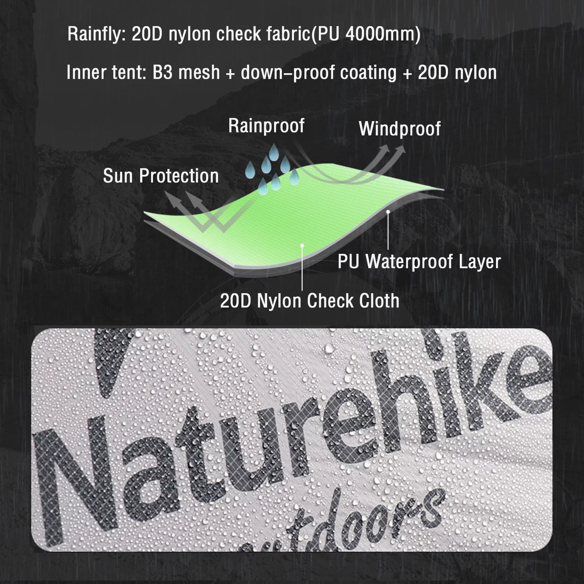 Backpacking Camping Tent 2 Person Lightweight Waterproof D827034