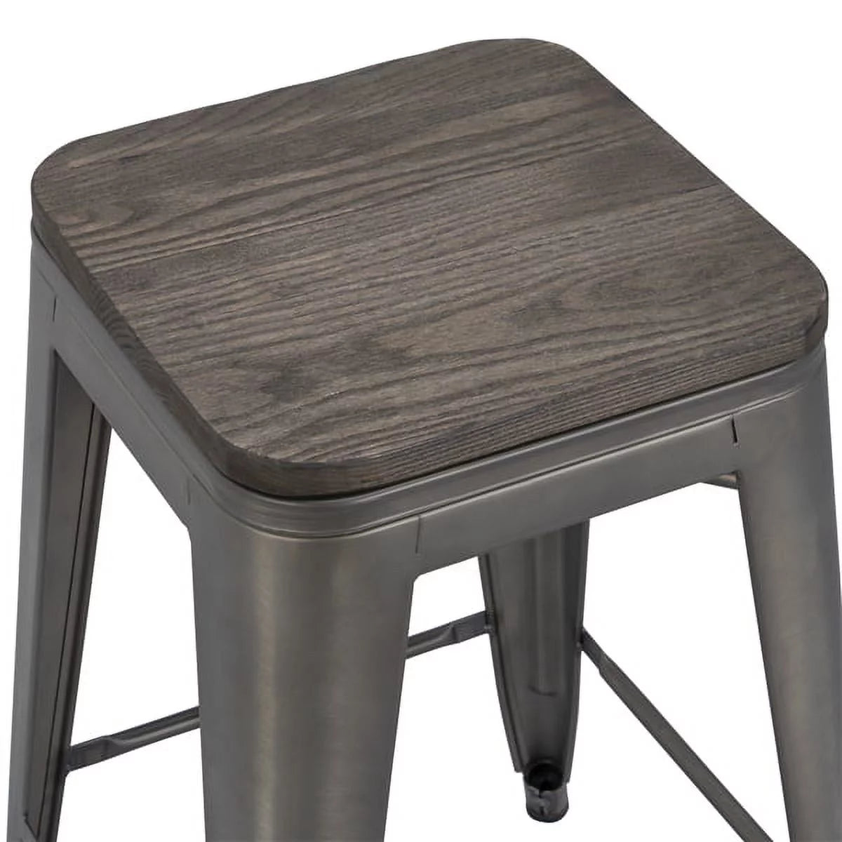 24" Counter Bar Stool with Wooden Seat N6125