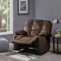 Chocolate Brown and Black Fabric Tufted Recliner Q9004