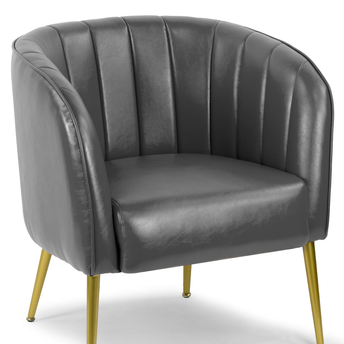 Grey Faux Leather Accent Chair X7939