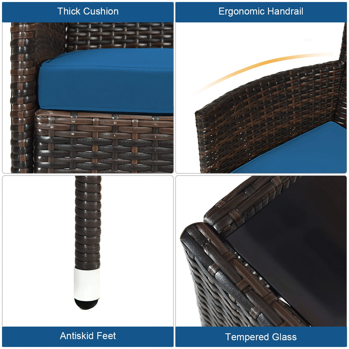 4 Pc Black Rattan Patio Furniture Set B180685
