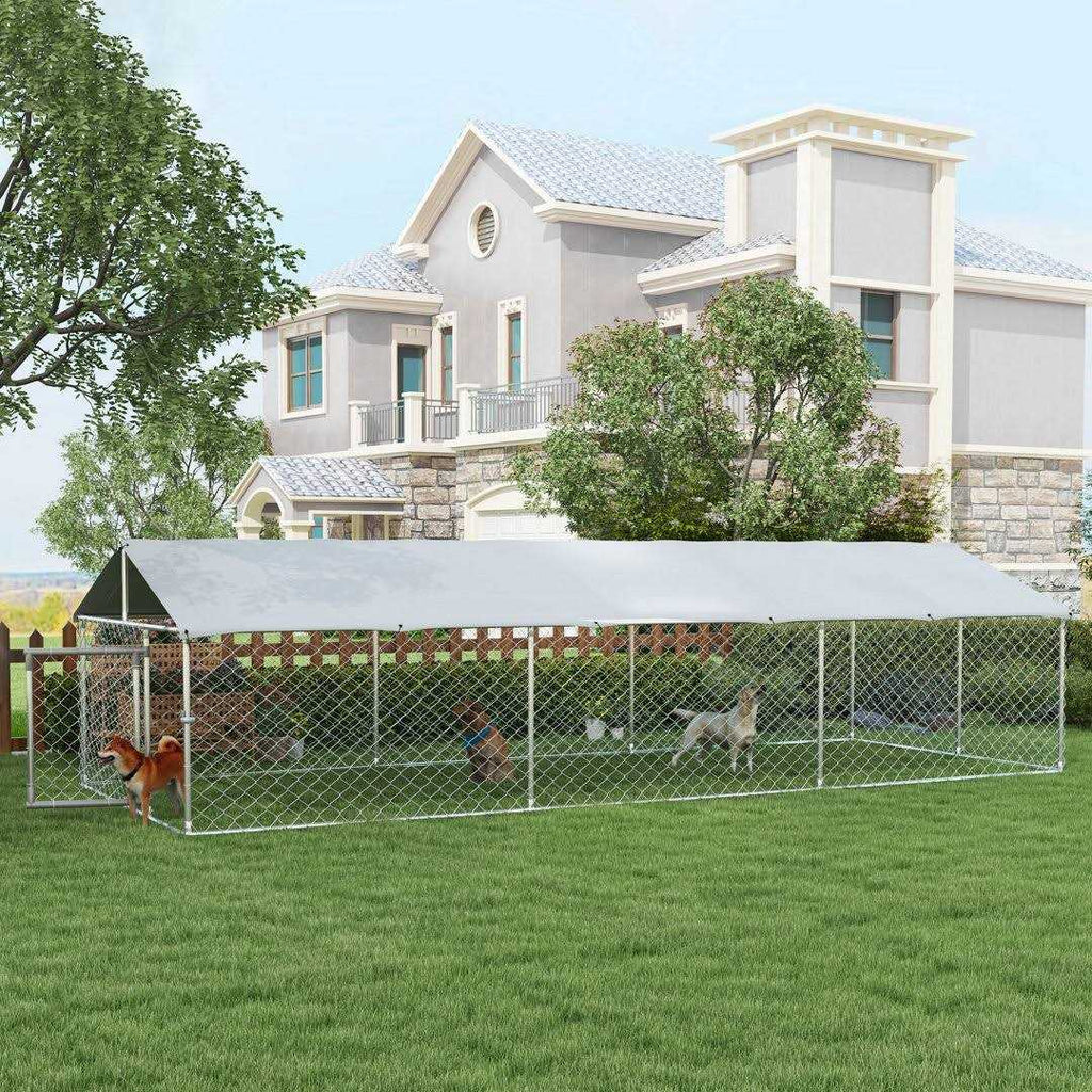 Large Outdoor Dog Kennel with Waterproof UV Resistant Roof Z284