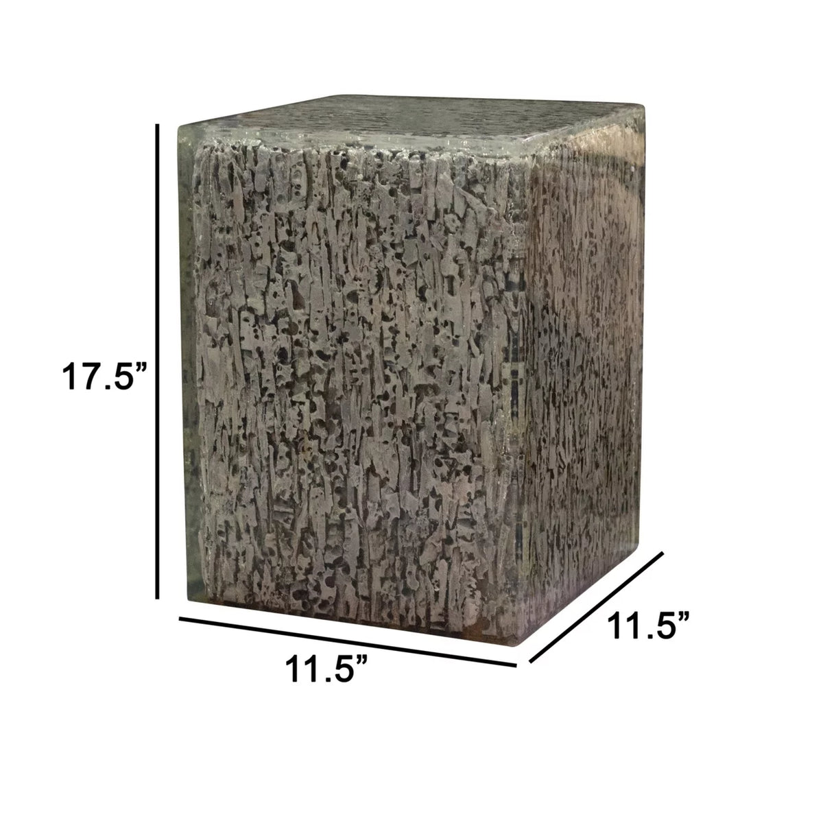 18 Inch Antique Gray Pedestal Side End Table R502
