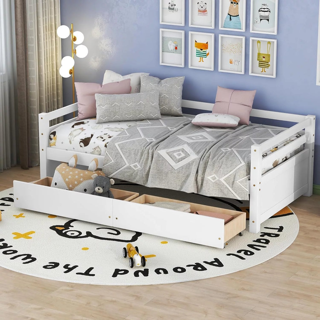 White Daybed with 2 Storage Drawers X2397