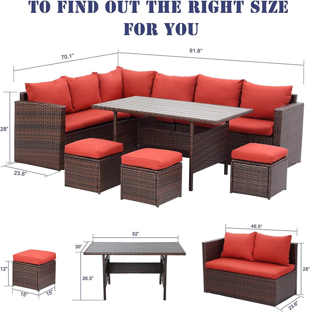 7 Piece All Weather Wicker Outdoor Conversation Set X93125