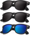 Polarized Sunglasses Matte Finish Color Mirror Lens 3 Pack V88795