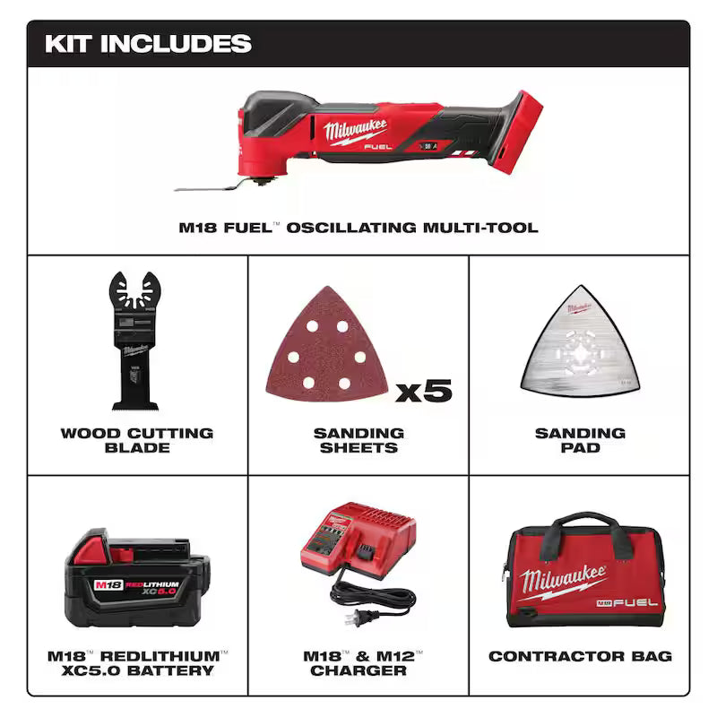 18V Cordless Brushless Oscillating Multi-Tool Kit with 5.0 Ah Battery R525