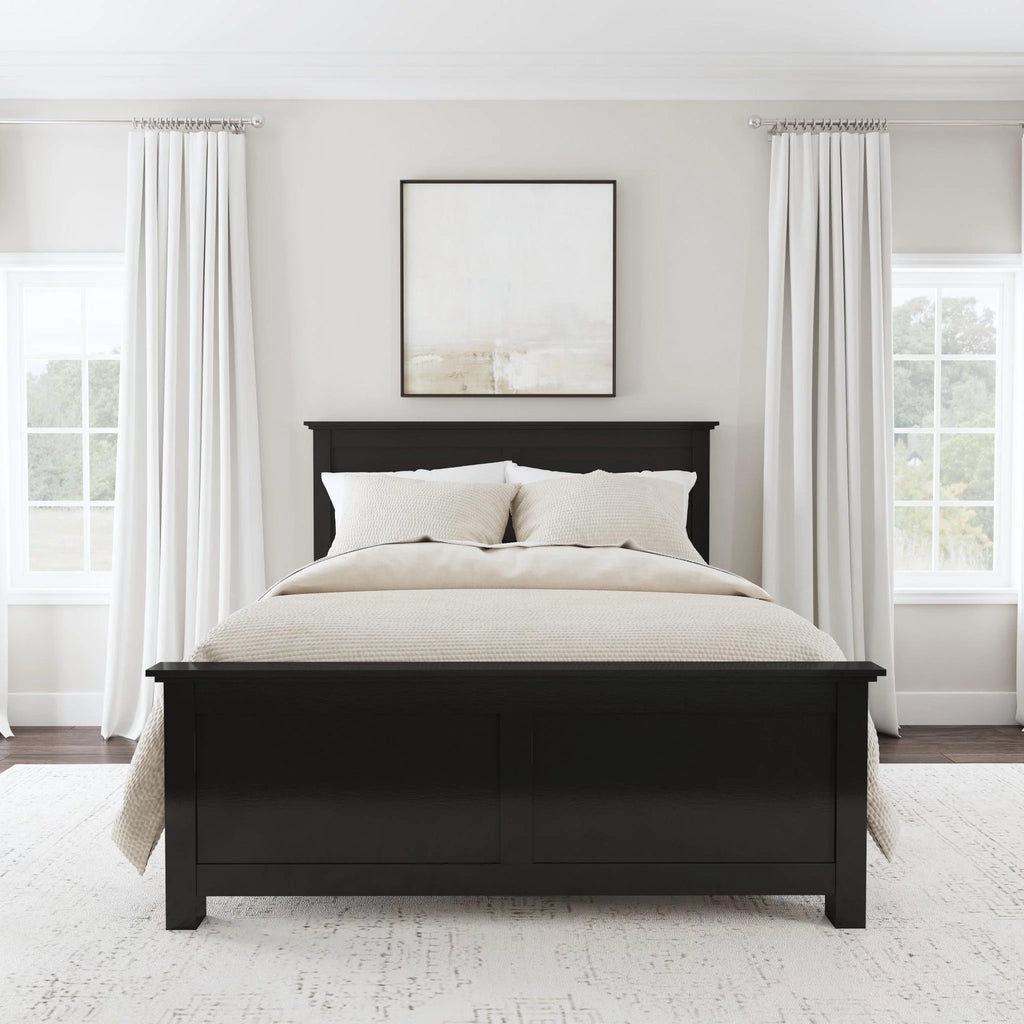 Black Wood Queen Panel Bed T550123