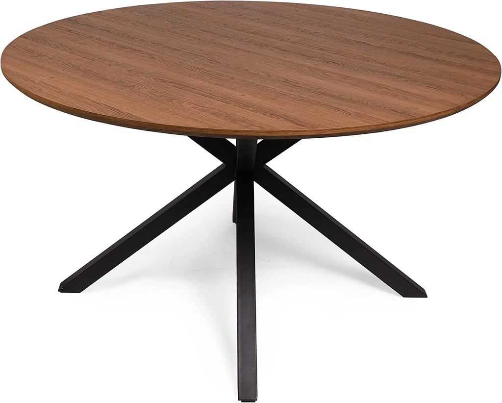 Mid-Century Modern Round Dining Table for 4-6 D406