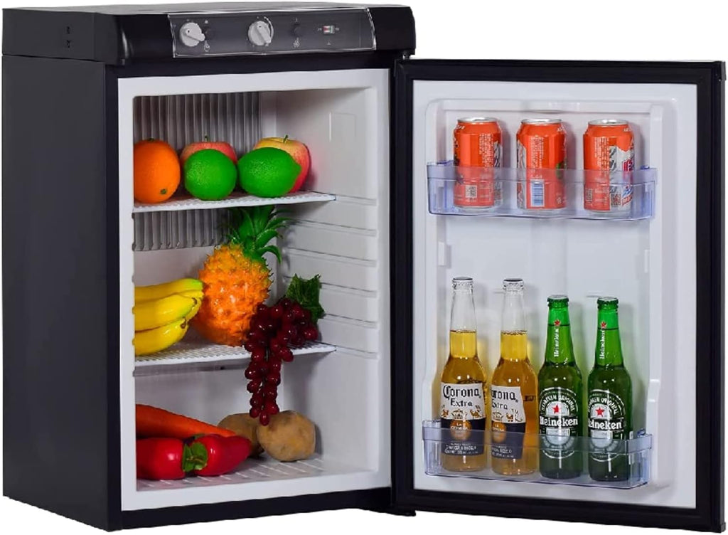 3 Way Propane Fridge 120V 12V LPG Gas Refrigerator Black 2.1 Cu.ft. Y32623
