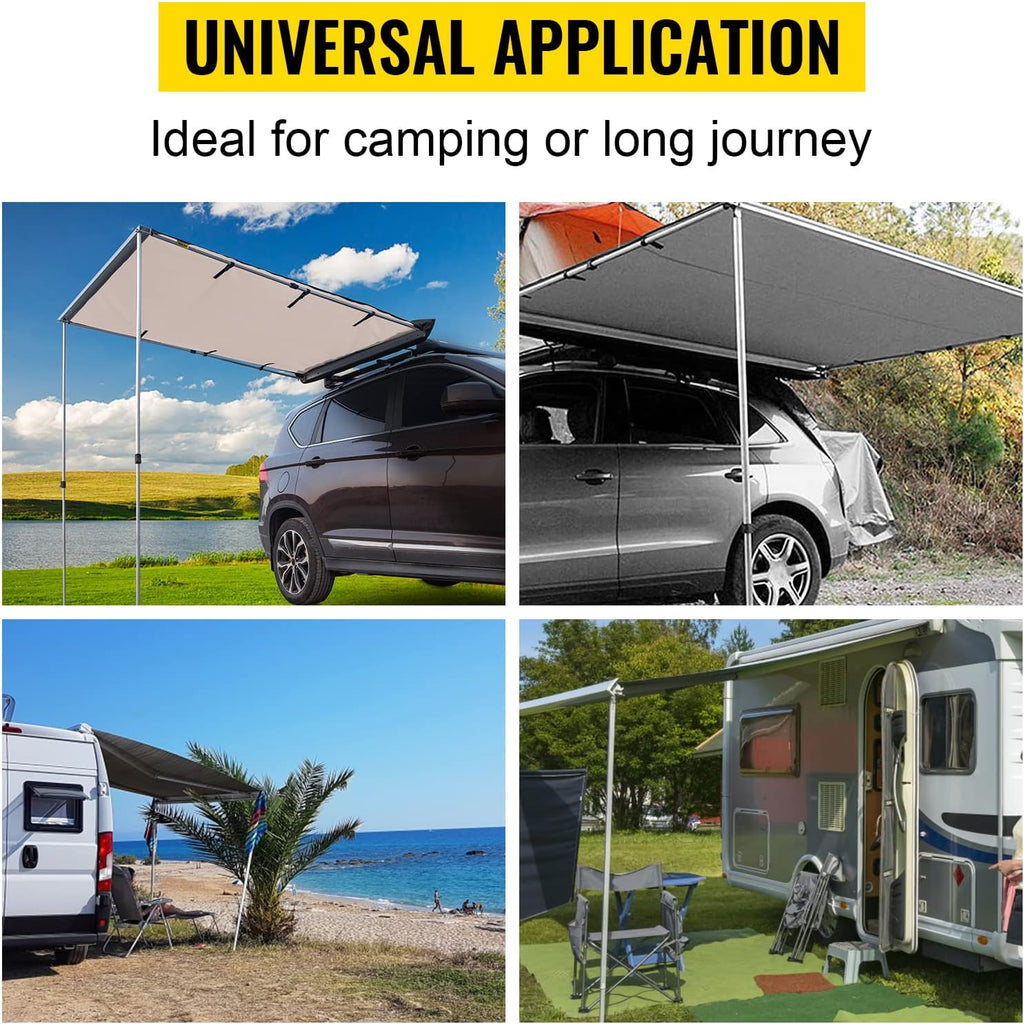 6.6'x8.2' Waterproof UV50+ Retractable Car Side Awning with Carry Bag Z762