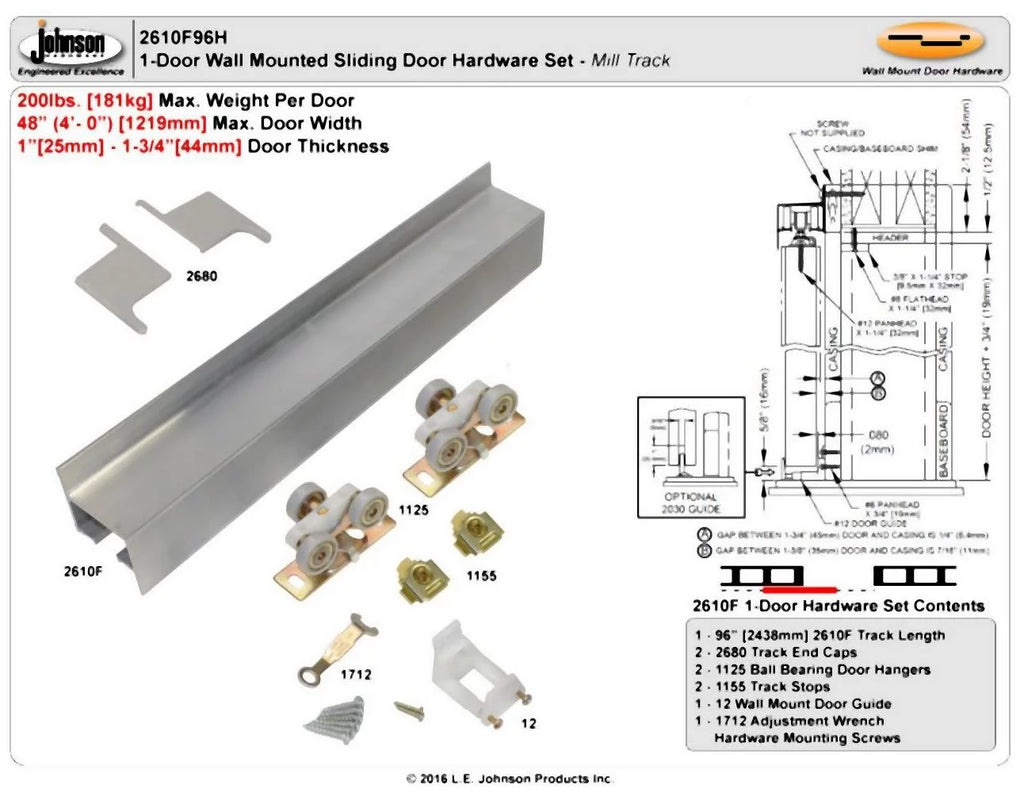 96" Wall Mount Fascia Track M495