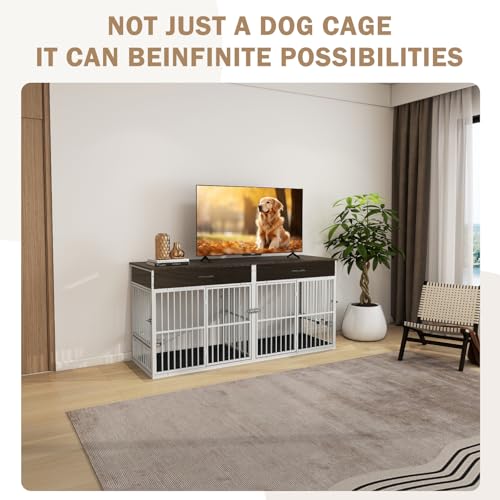 Brown Wooden Dog Crate Furniture H5247