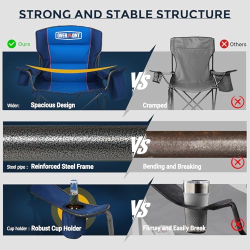 Oversized Folding Camping Chair with Padded Cushion S342