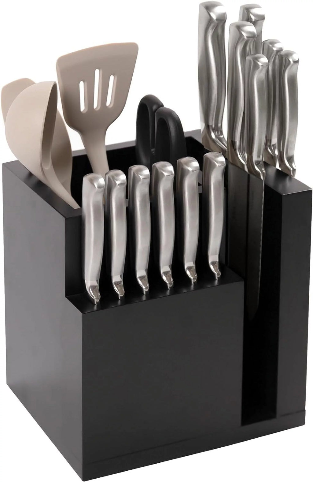 Bamboo Magnetic Knife Block and Cooking Utensil Holder F45724