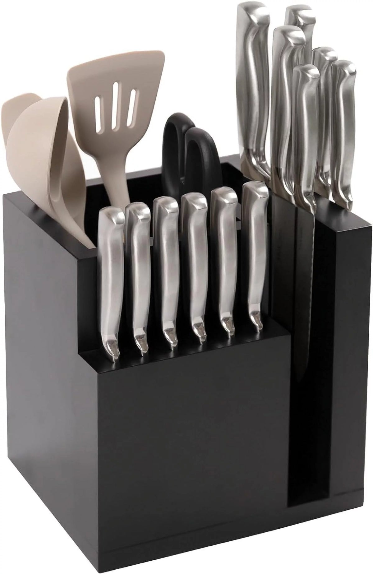 Bamboo Magnetic Knife Block and Cooking Utensil Holder F45724