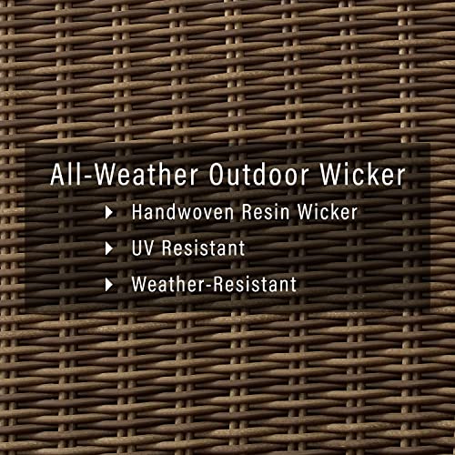 5-Piece Wicker Outdoor Loveseat Patio Furniture Set with Fire Pit Table N7140
