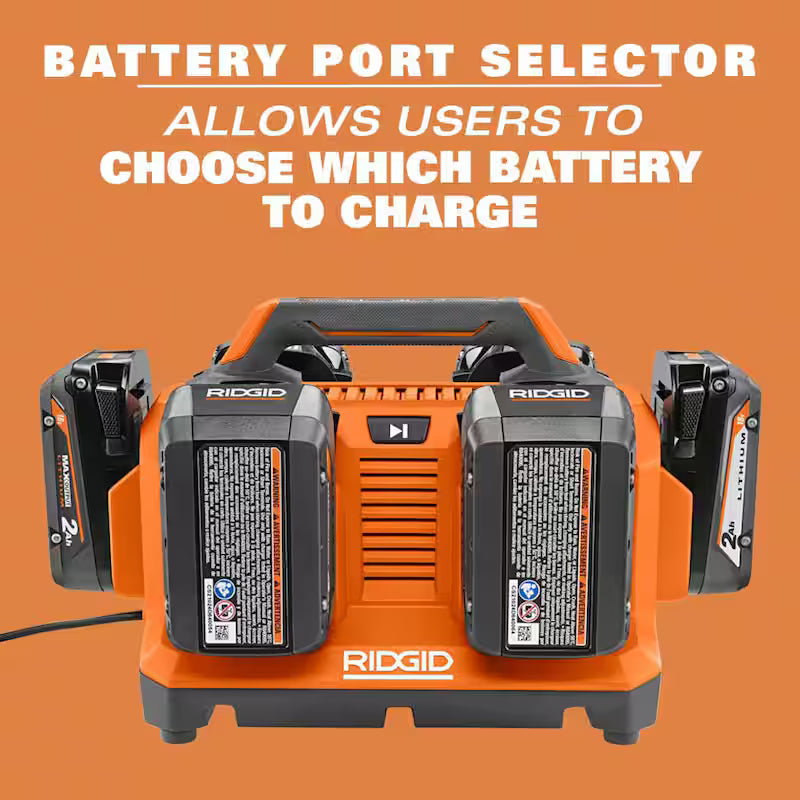 18V 6-Port Sequential Charger with 4.0 Ah Lithium-Ion Battery 2-Pack C568