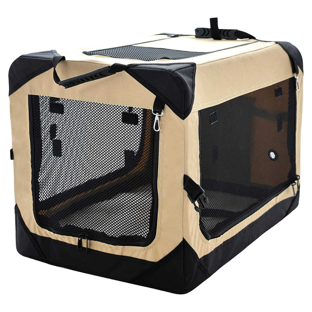Collapsible Dog Crate 4-Door Foldable Soft Dog Kennel T395602