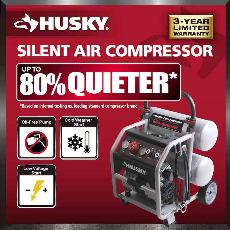 4.5 Gal. 175 PSI Portable Electric Quiet Air Compressor I62834
