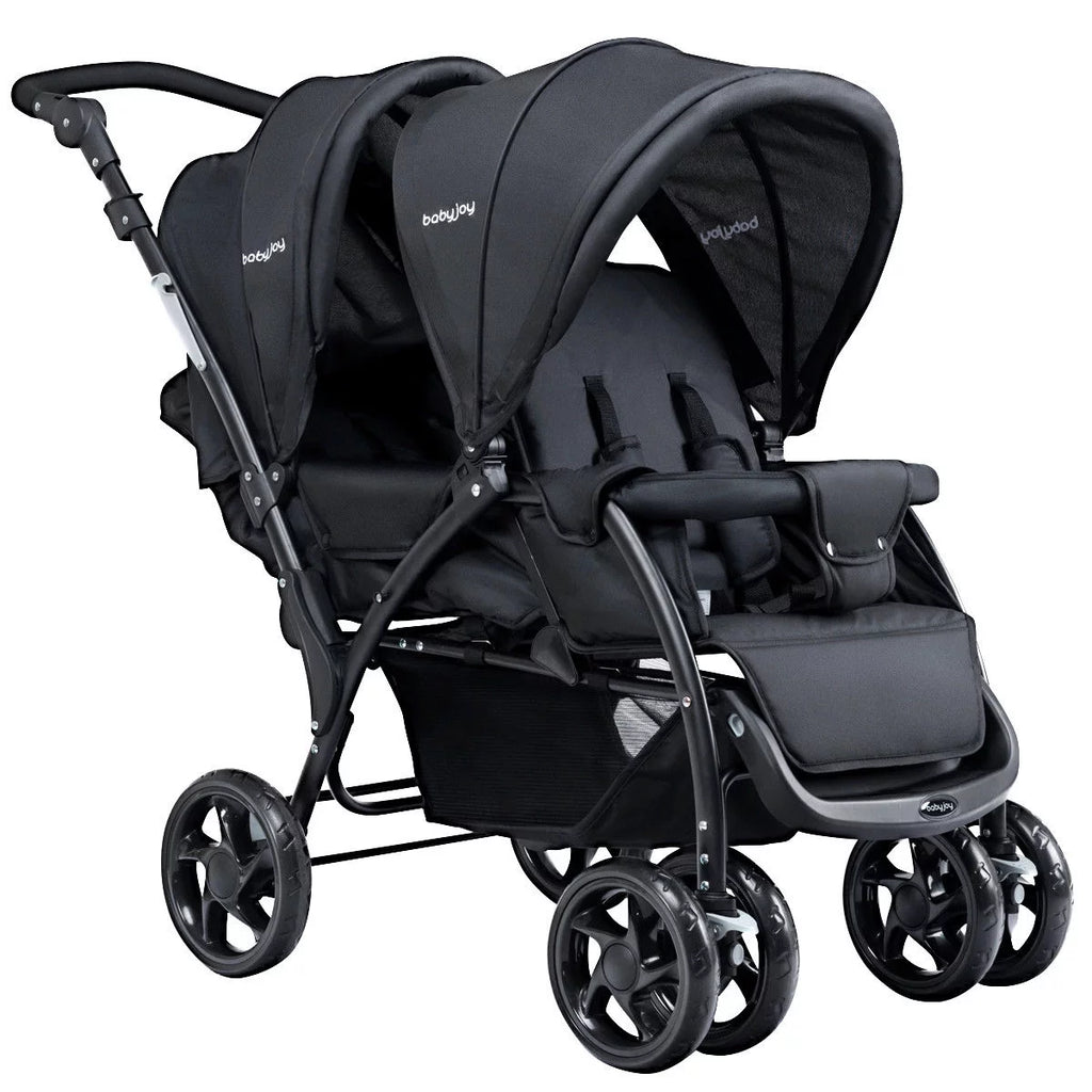 Double Foldable Lightweight Black Stroller M221