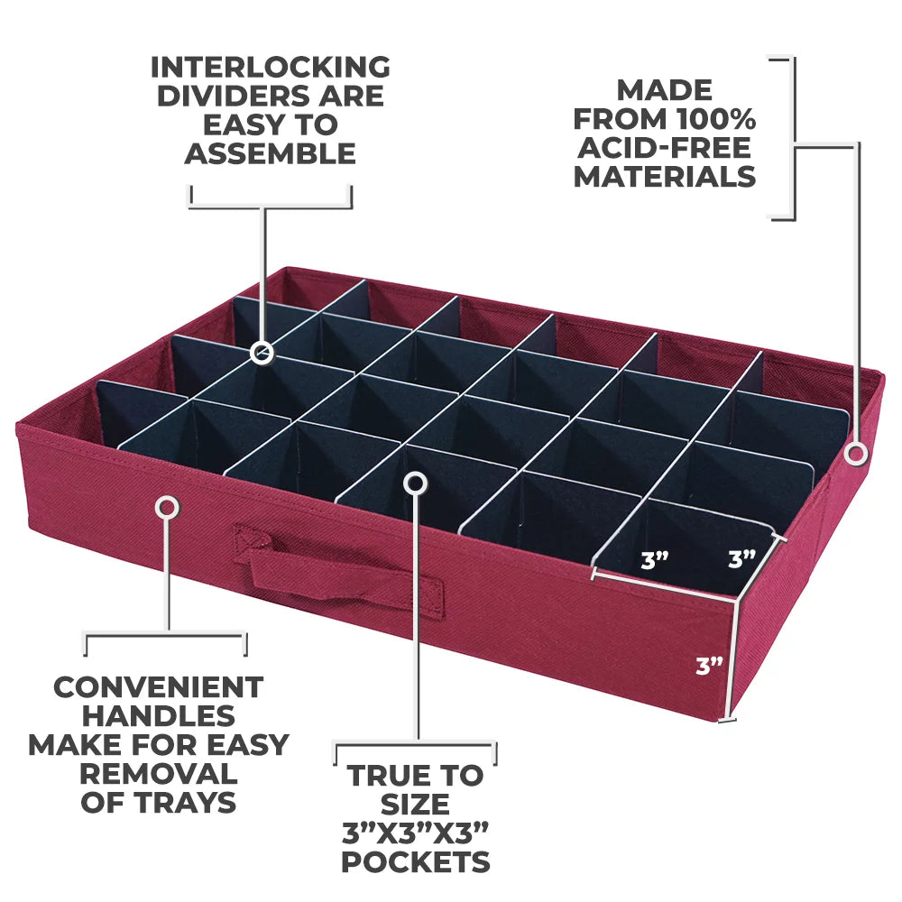 Christmas Ornament Storage Box with Pull-Out Drawers N22358