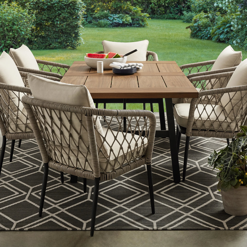Wicker Outdoor Stacking Chair with Cushions Set of 2 E70872